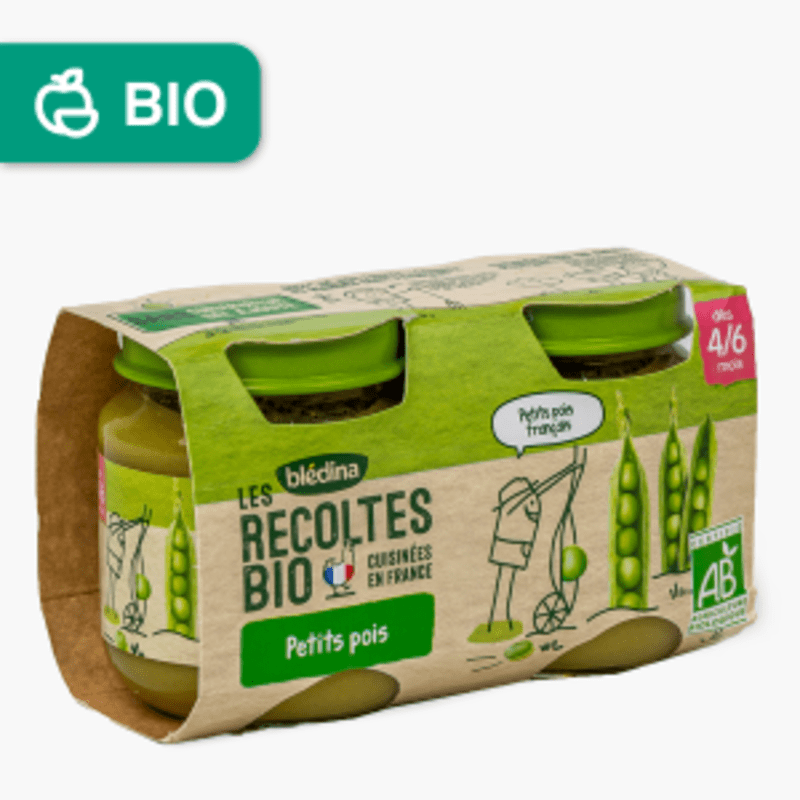 Dès 4 mois - Blédina Bio Petit Pot Petit Pois Bio (2x130g)