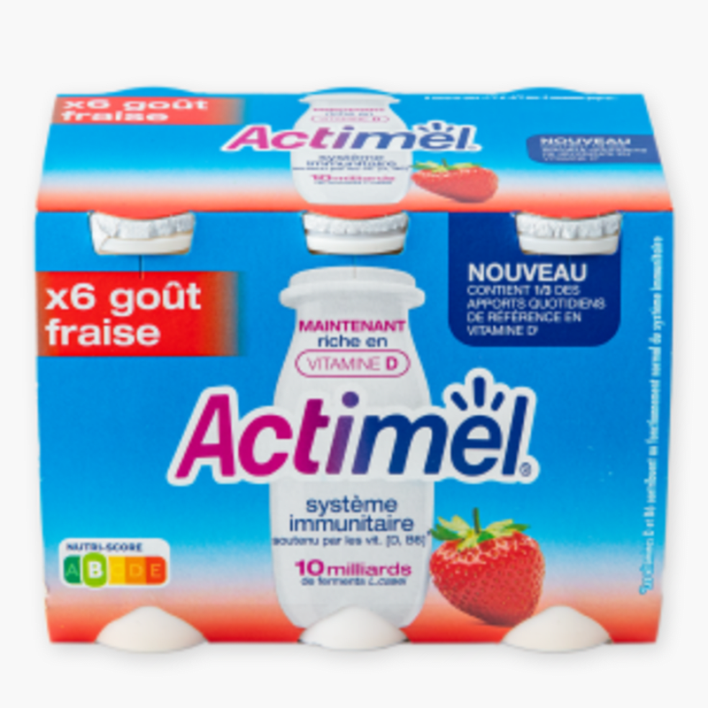 Actimel - Yaourt à boire fraise (6x100g)