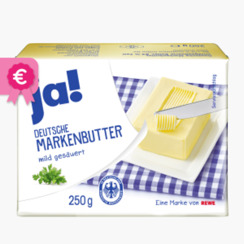 Ja! Deutsche Markenbutter mild gesäuert 250g