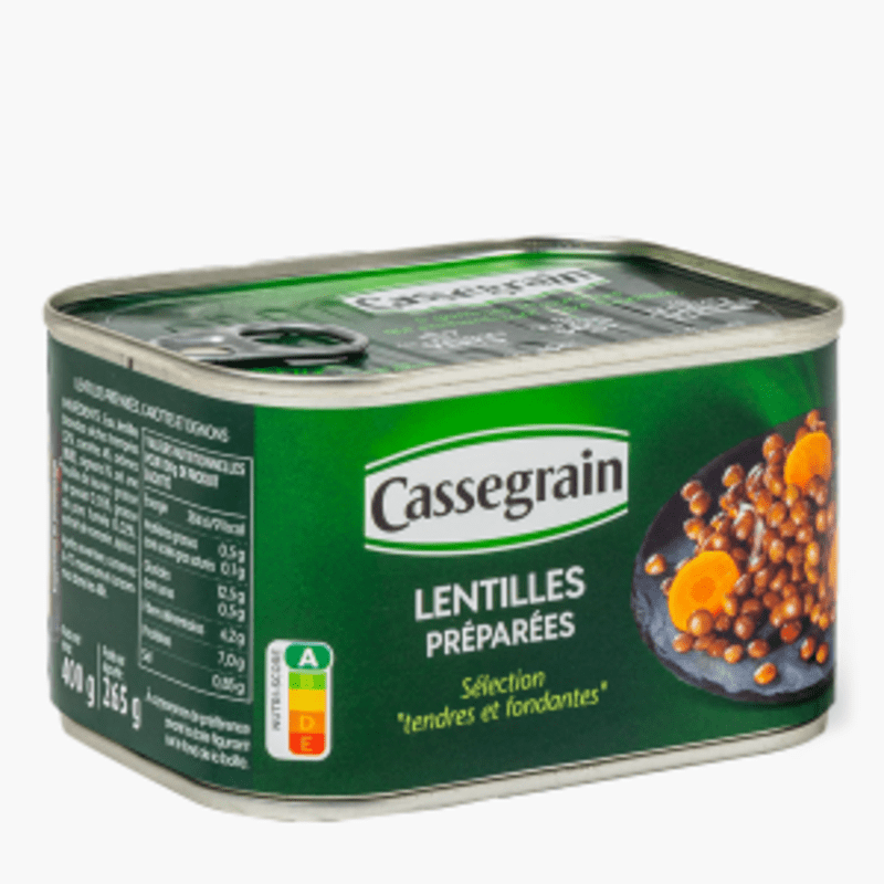Cassegrain - Lentilles préparées sélection "tendres et fondantes" (130g)