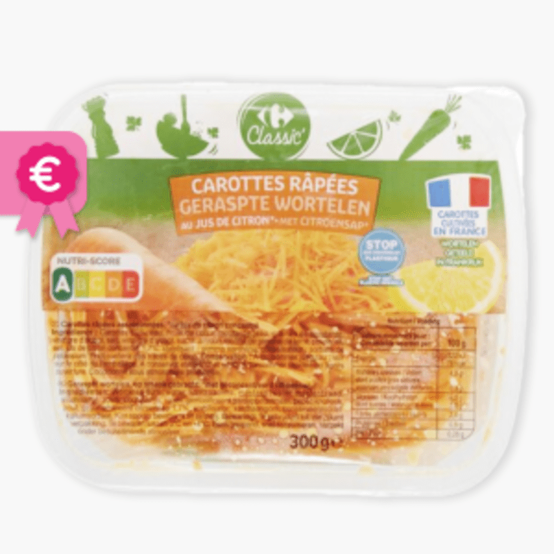 Carrefour - Carottes râpées au jus de citron (300g)