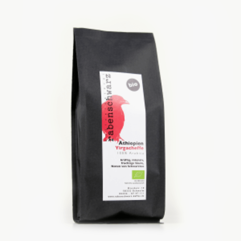 Rabenschwarz Kaffee Äthiopien Yirgacheffe Ganze Bohne 250g