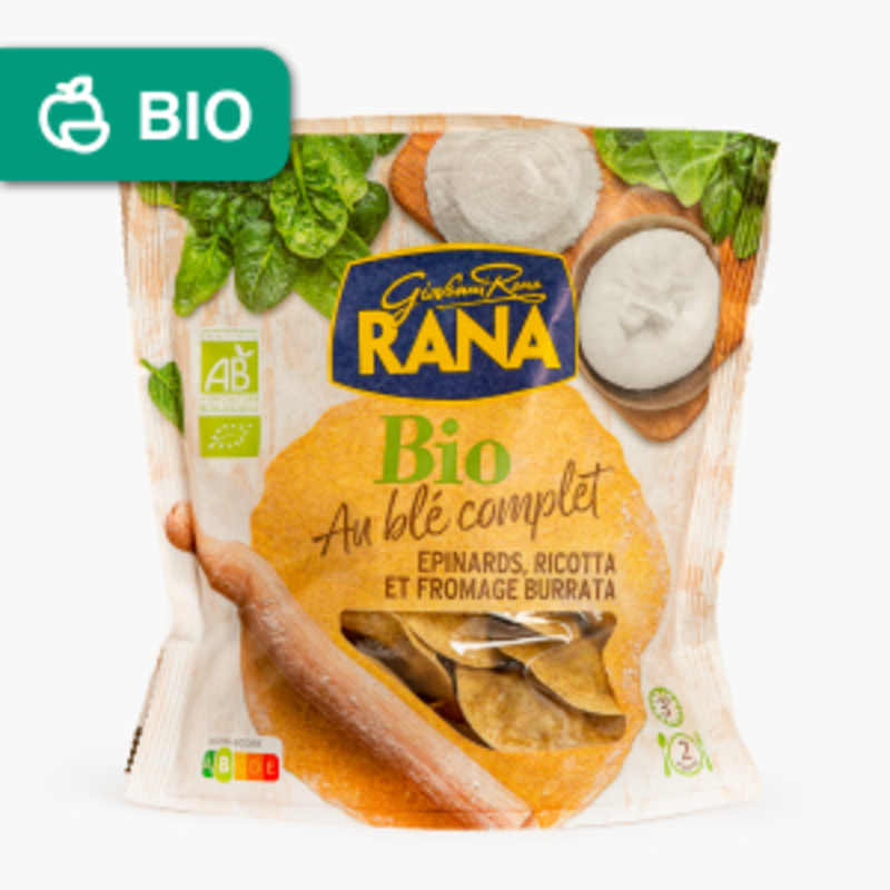 Rana - Ravioli blé complet épinards ricotta & burrata Bio (250g)