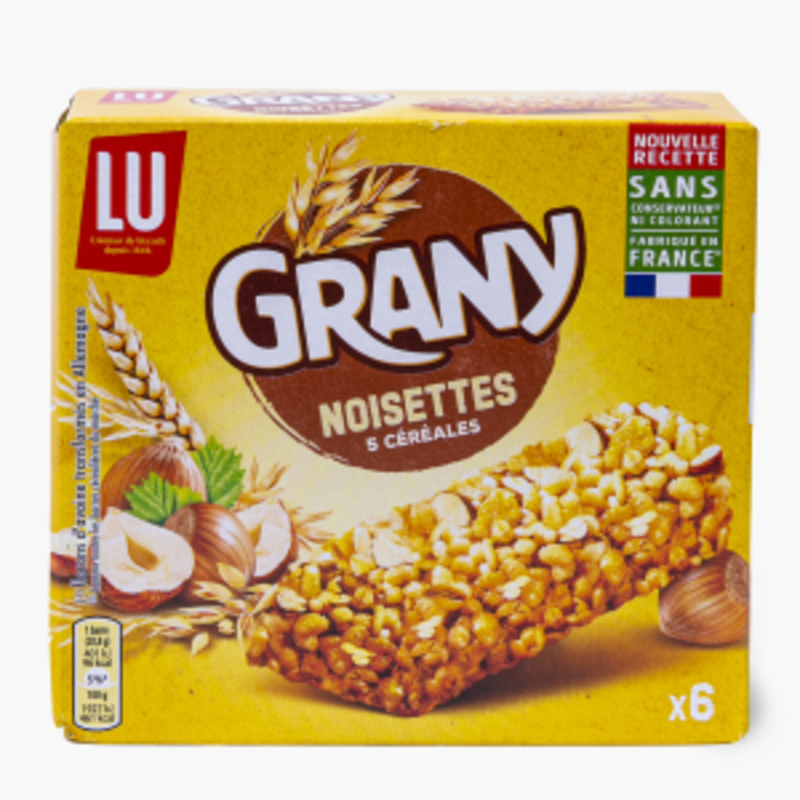 Grany - Barres noisettes & 5 céréales x6 (125g)