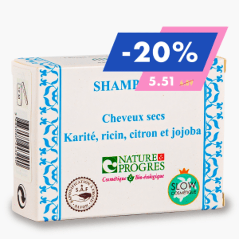 Antheya - Shampoing solide végétal Cheveux secs (Boîte couvrante) (100g)