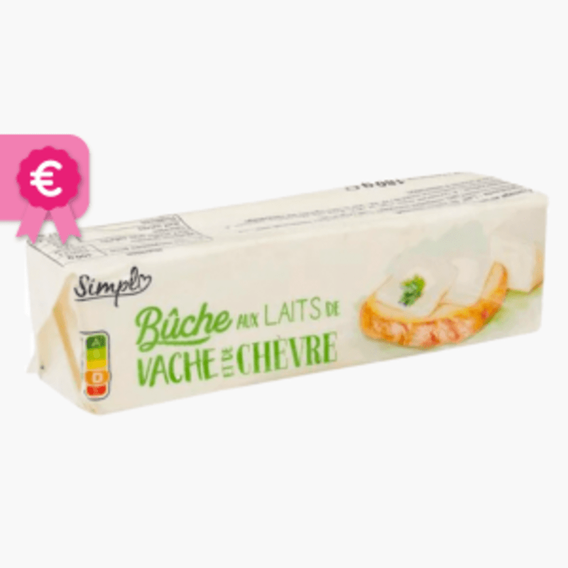 Bûche au lait de Vache et de Chèvre - Simpl (180g)