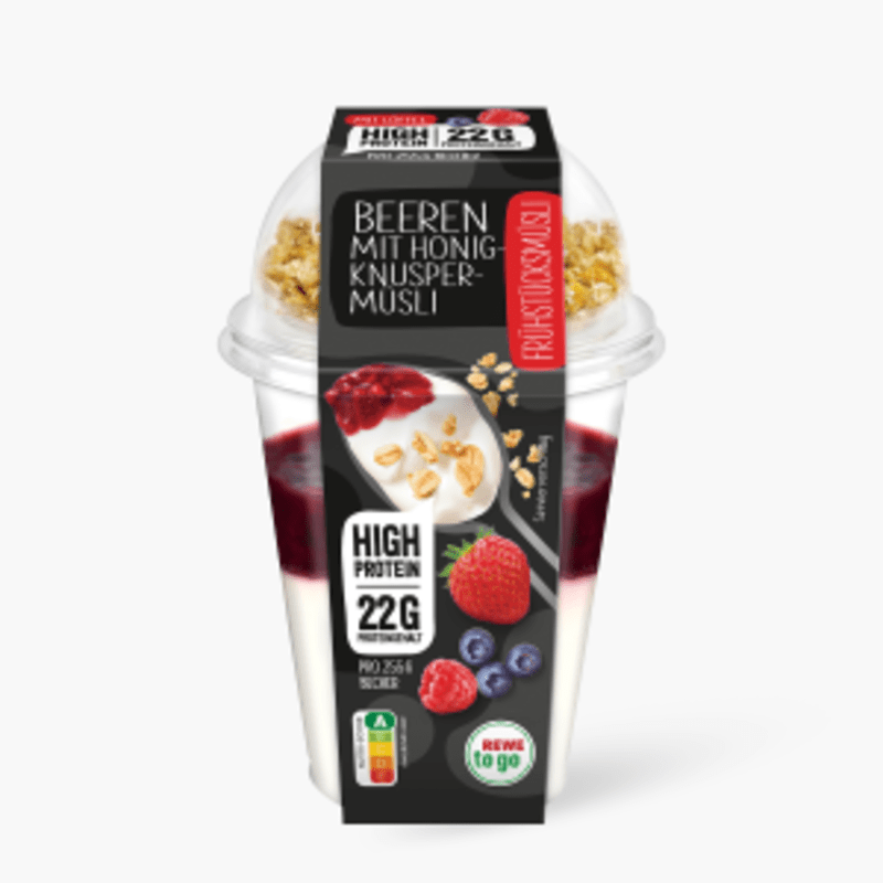 Rewe To Go Frühstücksmüsli Beeren High Protein 255g