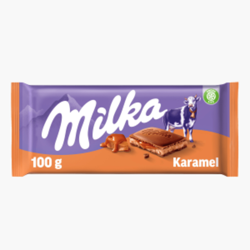 Milka Chocoladereep Karamel 100g