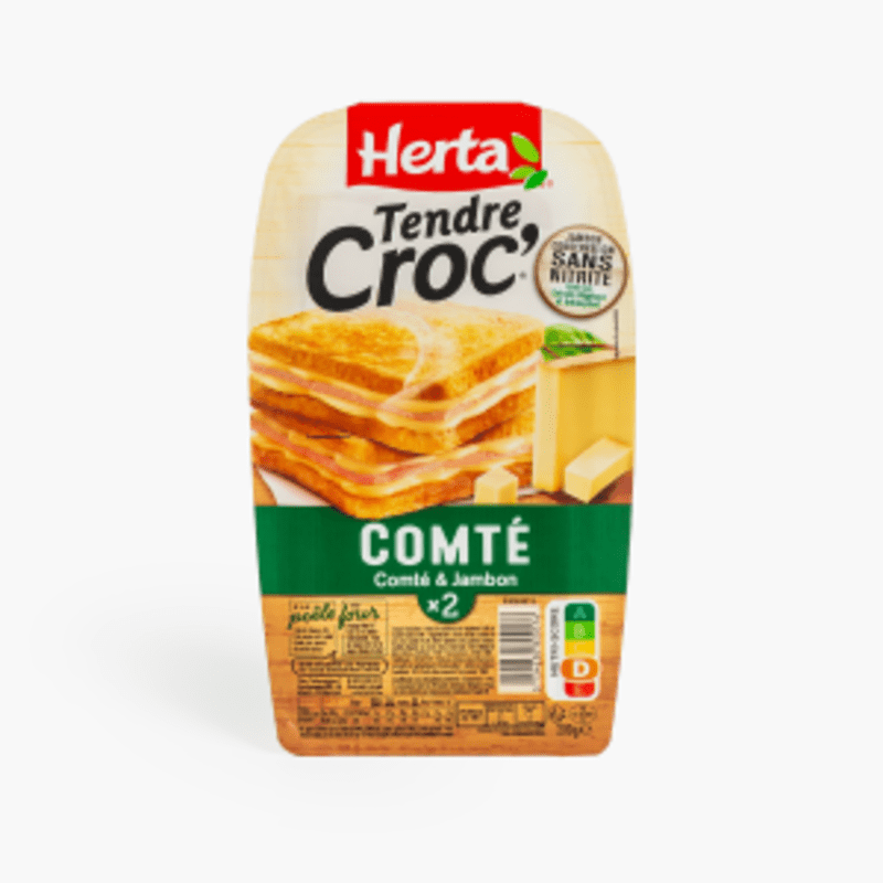 Herta - Croque-Monsieur Tendre Croc' au Comté sans nitrite (2x105g)