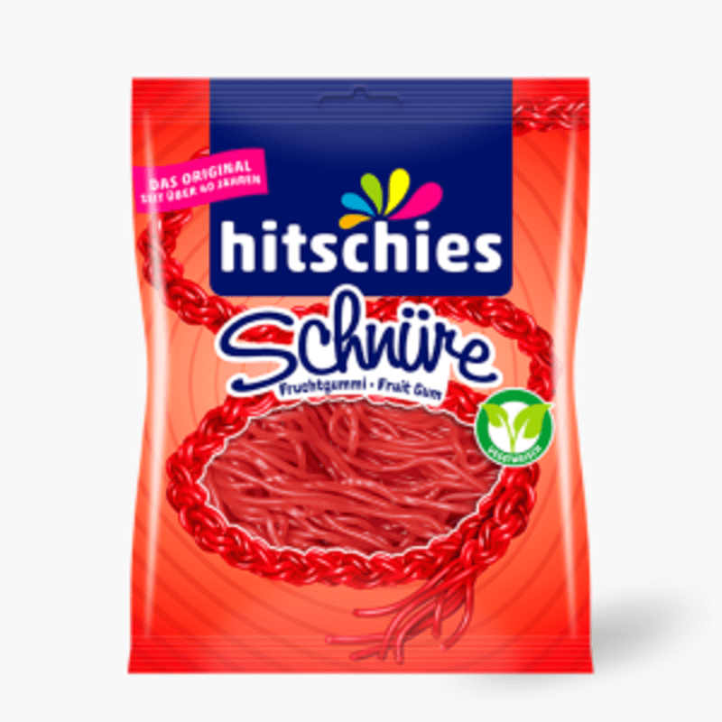 hitschies Fruchtgummi-Schnüre mit Erdbeer-Geschmack 125g