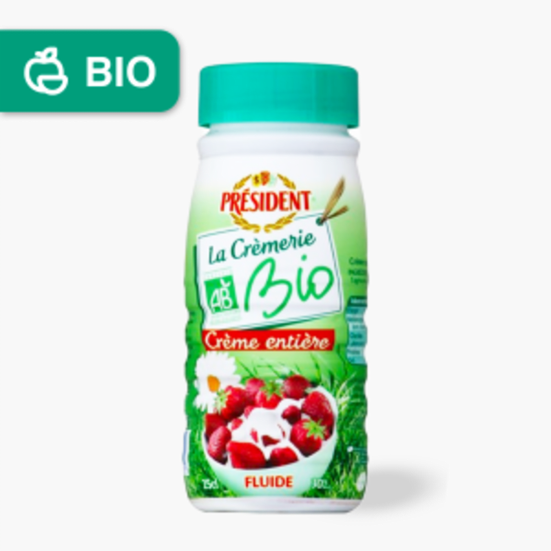 Président - Crème fraîche fluide entière 30% mg Bio (25cl)