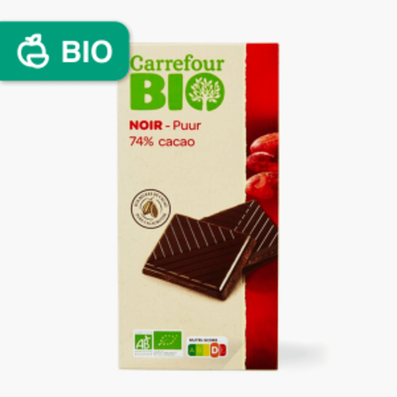 Carrefour Bio - Chocolat noir 74% cacao (100g)