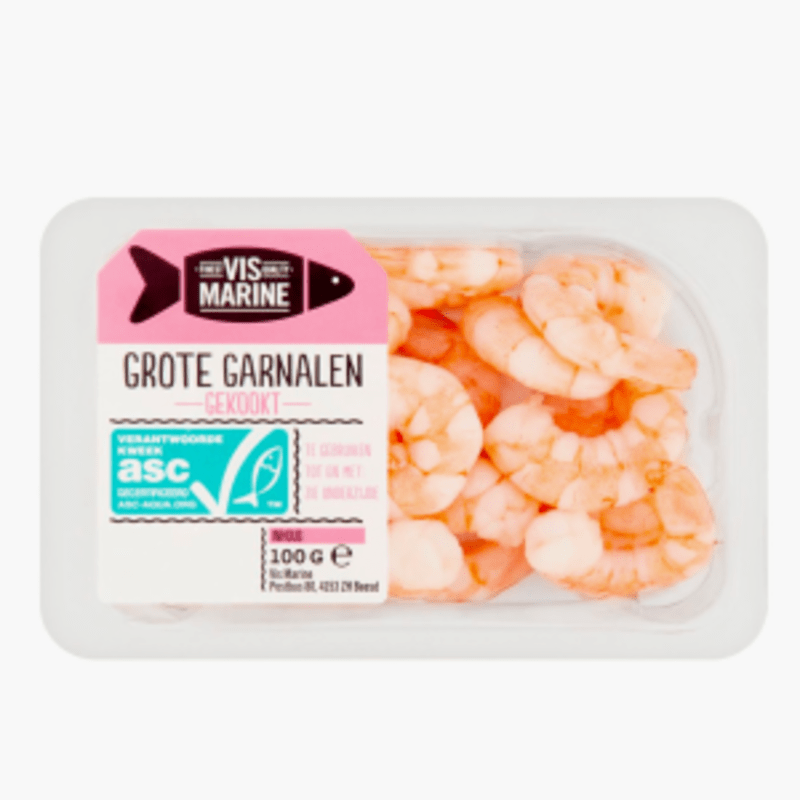 Vismarine Grote garnalen 100g