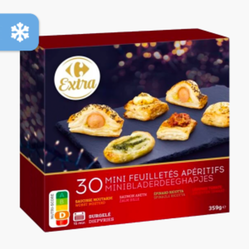 Carrefour - Feuilletés apéritif 4 variétés x30 (359g)