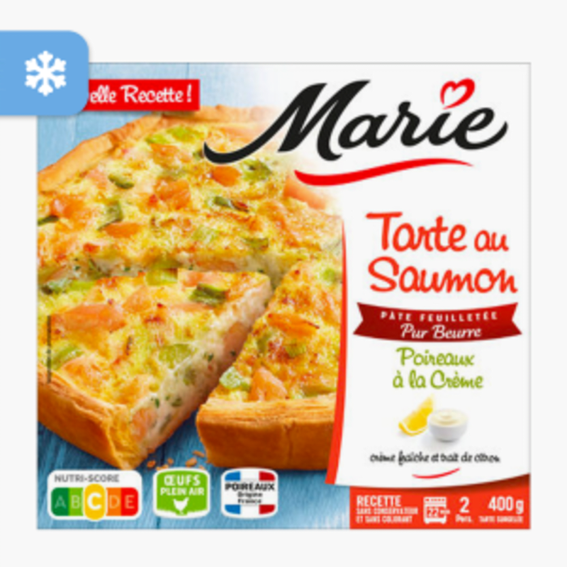 Marie - Tarte au saumon et poireaux à la crème (400g)