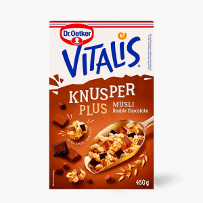 Dr. Oetker Vitalis Knusper-Müsli Plus Double Choc 450g