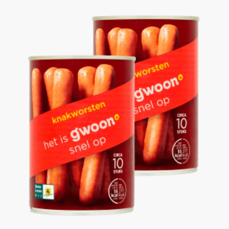 G'woon Knakworst 400g 2x