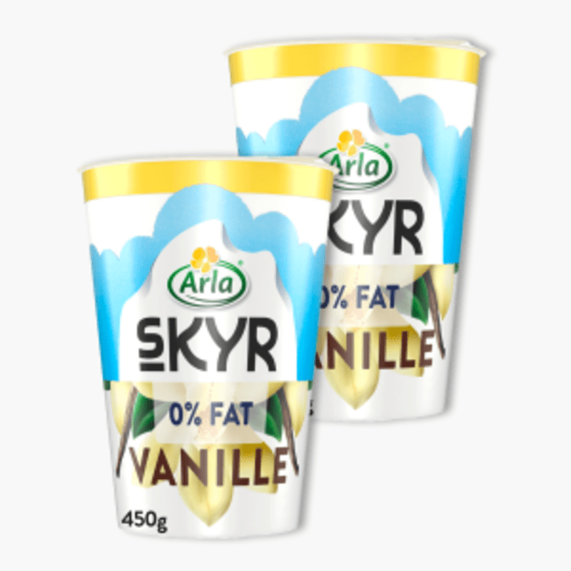 Arla Skyr vanille yoghurt 0% vet 450g 2x