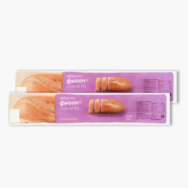 G´woon Stokbrood wit 220g 2x