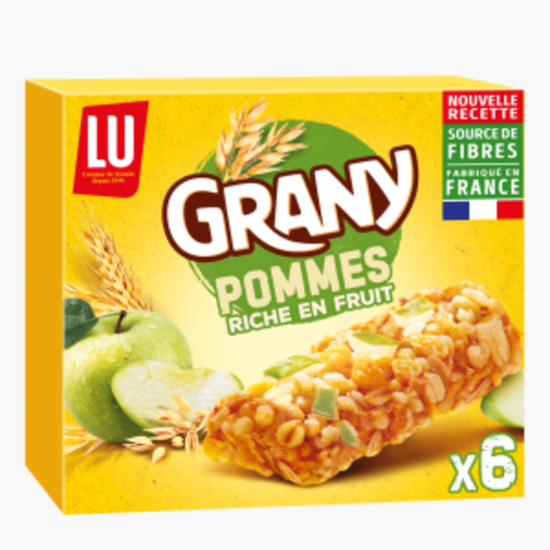 Grany - Barres pommes x6 (125g)