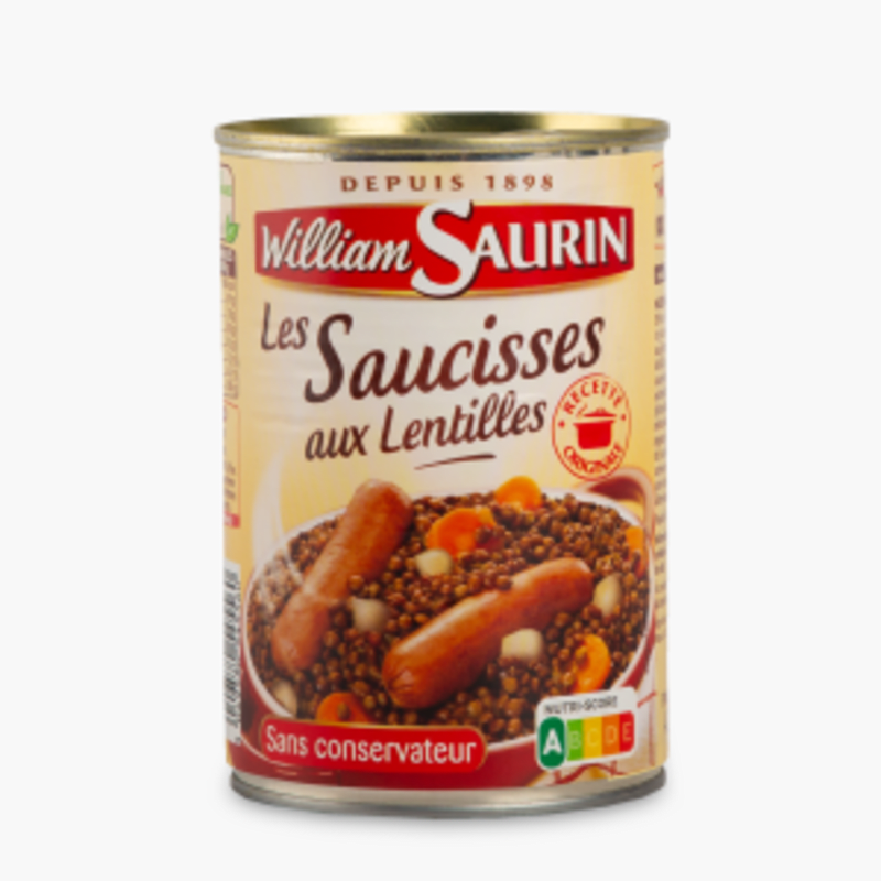 William Saurin - Saucisses lentilles (420g)