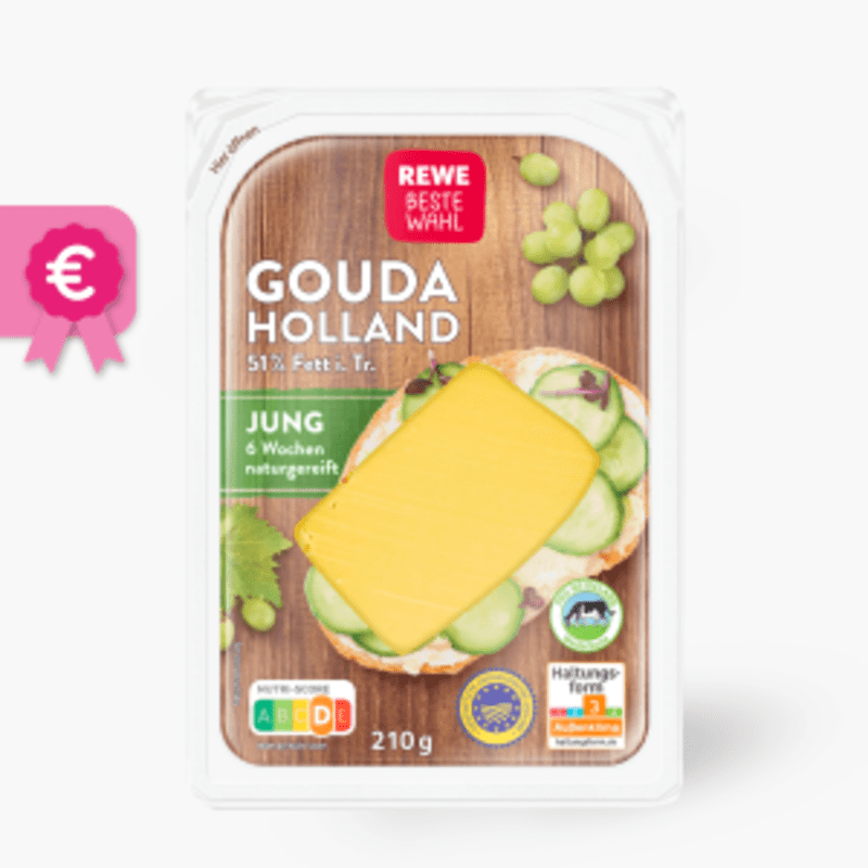 REWE Beste Wahl Gouda Holland jung 210g