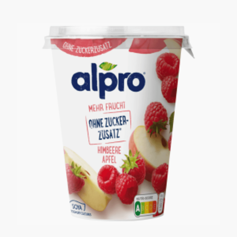 Alpro Soja Joghurt Himbeere-Apfel Ungesüßt 500g