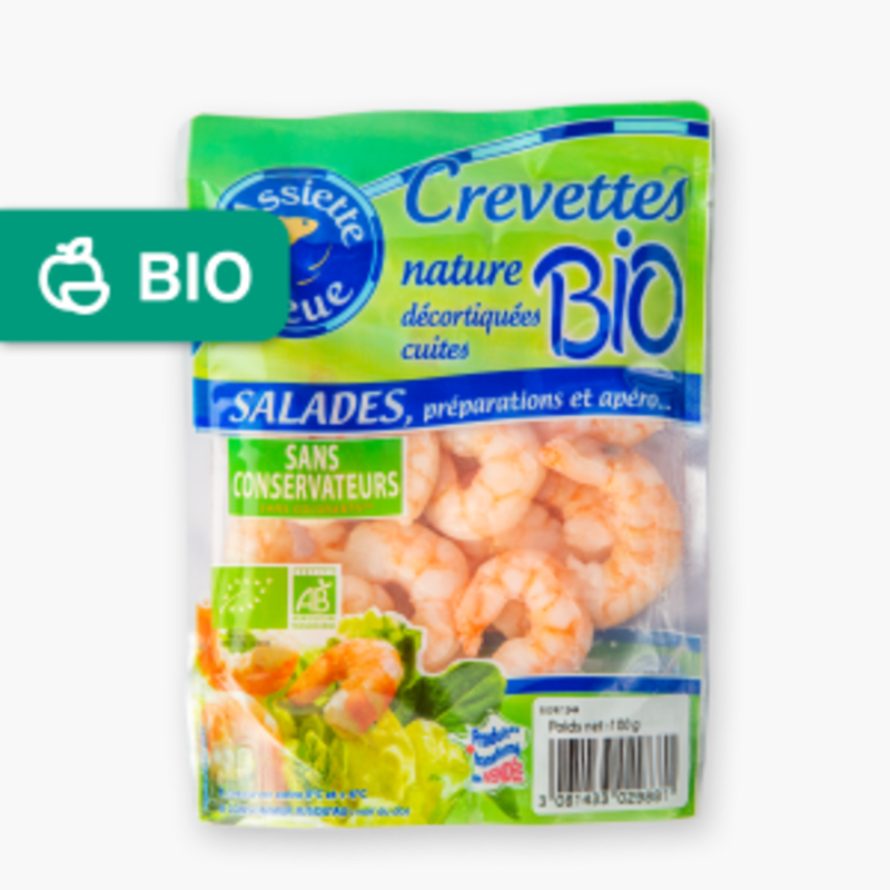 Crevettes décortiquées Bio (100g)