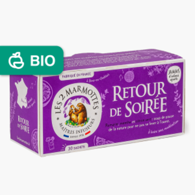 Les 2 Marmottes - Sachets infusion retour de soirée Bio (42g)