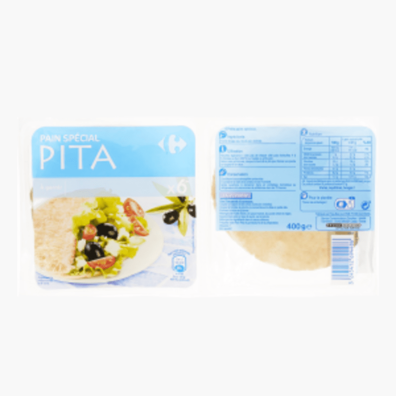 Carrefour - Pains pitas à garnir x6 (400g)