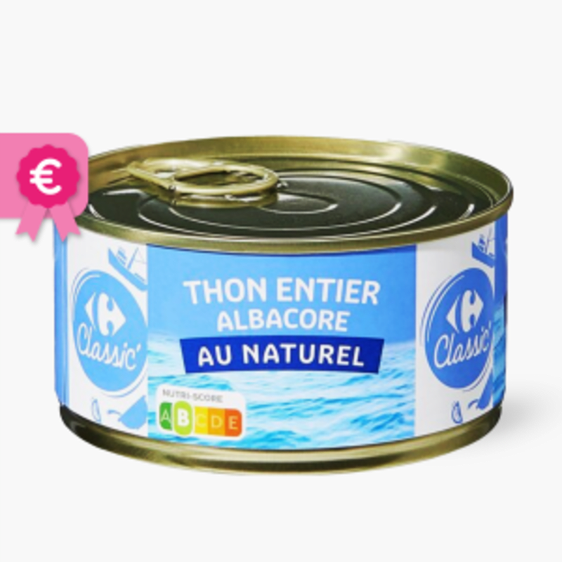 Carrefour - Thon entier Albacore au naturel (140g)