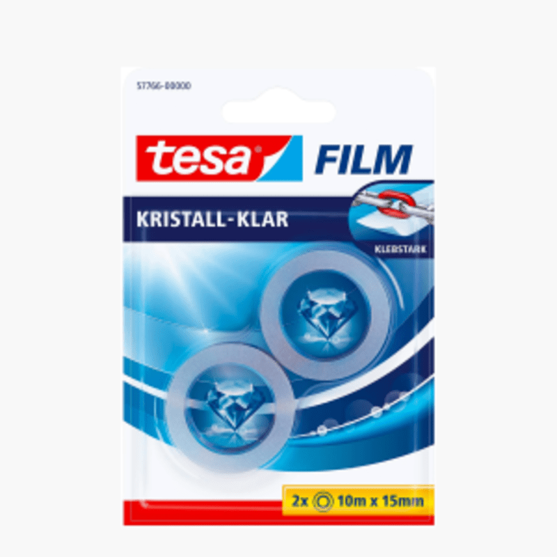 Tesa Film Kristallklar 10m lang, 15mm breit, 2 Rollen