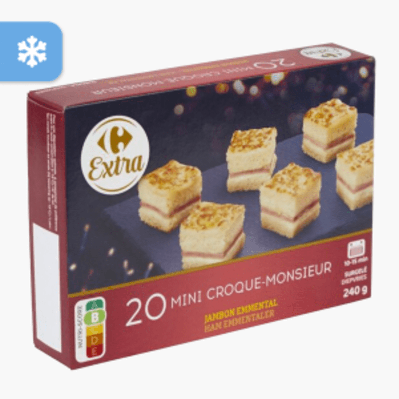 Carrefour - Mini croque-monsieur jambon emmental x20 (240g)