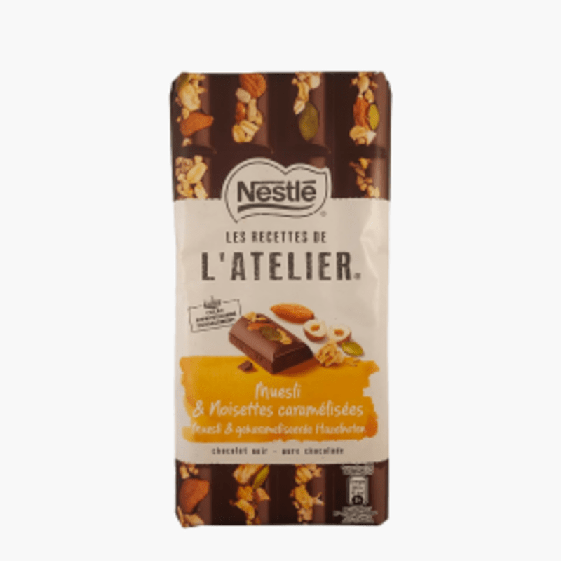 Nestlé - Chocolat au lait muesli et noisettes caramélisées (170g)