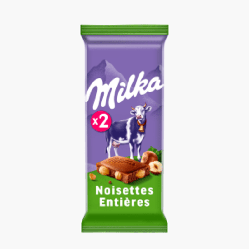 Milka - Chocolat au lait noisette x2 (200g)