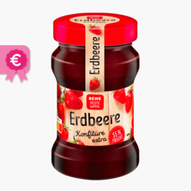 Rewe Beste Wahl Erdbeere Konfitüre extra 340g