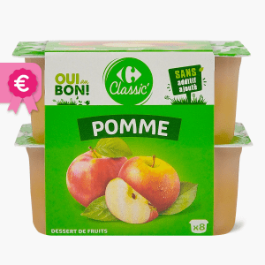 Compote pomme sans sucres ajoutés Bio franprix bio 4x100g sur