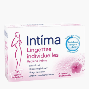 Lingettes de toilette intime fraîcheur longue durée, Intima (x 20