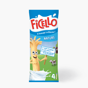 Bâtonnets de fromage à effilocher nature x4 - Ficello (84g) Bâtonnets de fromage à effilocher nature x4 - Ficello (84g)