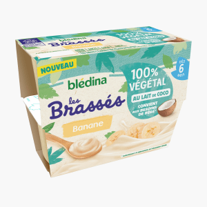 Blédina - Brassés Banane & Lait de Coco - dès 6 mois (4x95g)