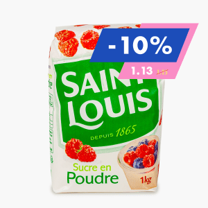 Saint Louis - Sucre en poudre (1kg) commandez en ligne avec Flink !