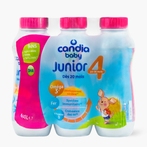 Lait de croissance 3 de 10 à 24 mois, Candia Baby (1 L x 6)