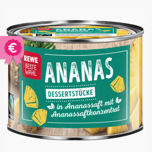 Rewe Beste Wahl Ananasstücke 142g Rewe Beste Wahl Ananasstücke 142g