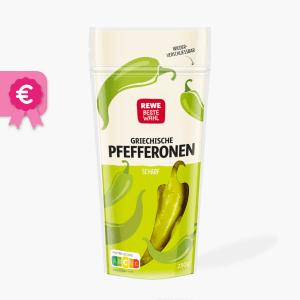 Rewe Beste Wahl Griechische Pfefferonen scharf 125g Rewe Beste Wahl Griechische Pfefferonen scharf 125g