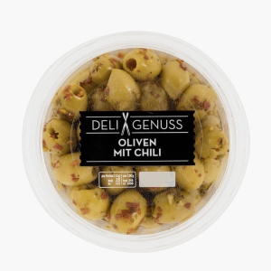 Deli Genuss Oliven mit Chili 165g Deli Genuss Oliven mit Chili 165g