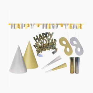 Feestpakket Happy New Year Glitter 27 delig Feestpakket Happy New Year Glitter 27 delig