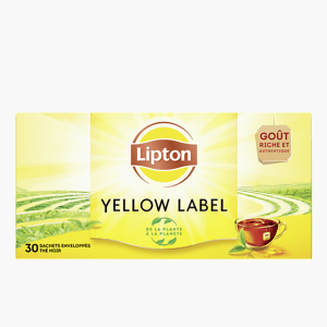 Lipton Thé Noir pour un goût riche et naturel Lipton Yellow Label 100 %  certifié Rainforest Alliance - 200 g