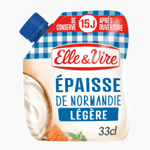 BRIDELICE Crème fraîche épaisse légère 15%MG 20cl pas cher 