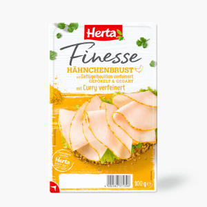 Herta Finesse Hähnchenbrust mit Curry 100g Herta Finesse Hähnchenbrust mit Curry 100g