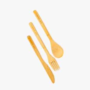 Set de 3 couverts réutilisables - fourchette/couteau/cuillère - Cap Bambou Set de 3 couverts réutilisables - fourchette/couteau/cuillère - Cap Bambou